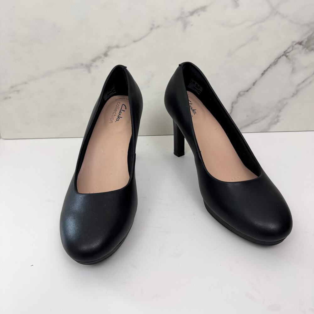 Clarks Womens Ultimate Comfort Pump Heel Size 8 Career Classic Office Black